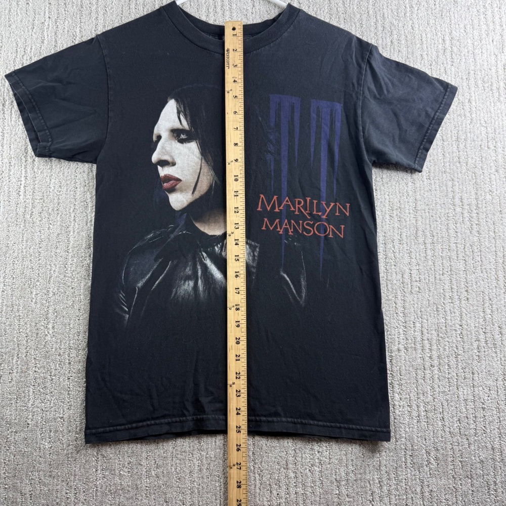 Marilyn Manson Giant Tag Vintage Band T-Shirt Mens Small Black Graphic Tee - Picture 6 of 6